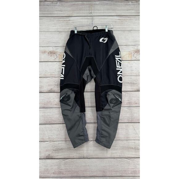O'Neal Advanced Racing Technology Motocross Pants Mens 28 Black Gray Hip Pads - Picture 1 of 13